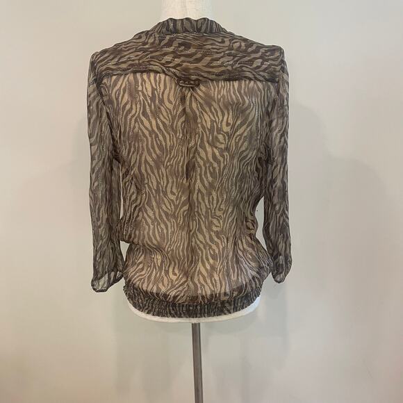 Cache Women Sheer Silk Blend Blouse Sz L - Picture 5 of 9